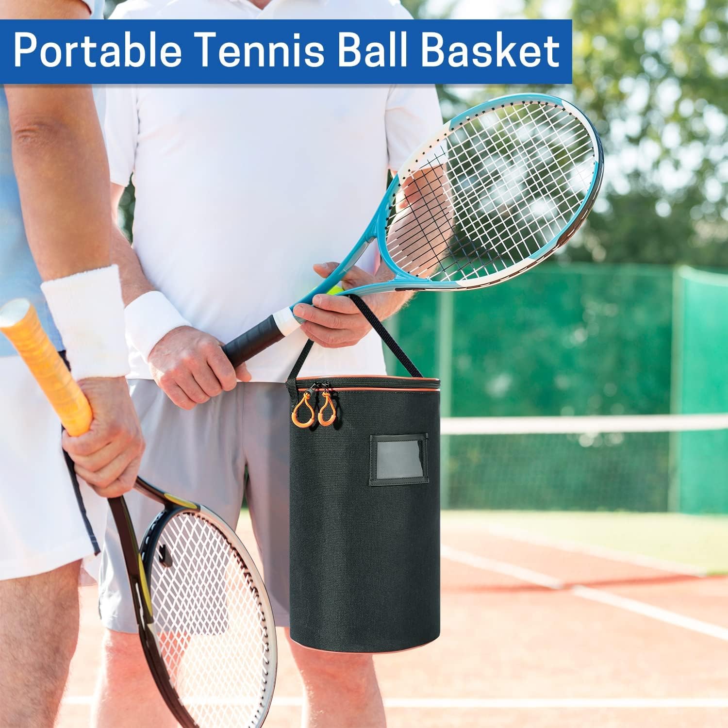 Portable Tennis Ball Basket for Training, Carrying and Storage