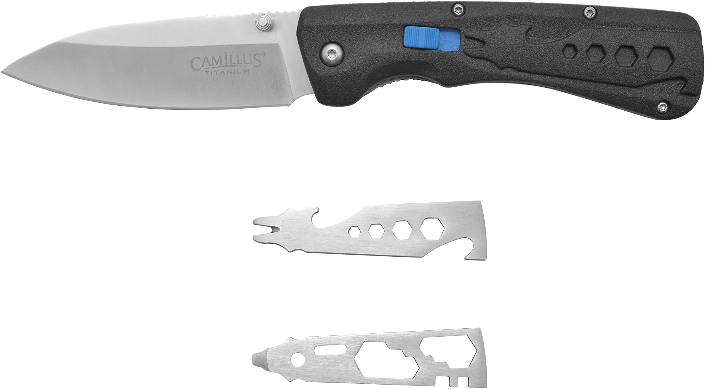 Inject 8.5" Durable Corrosion-Resistant 420 Stainless Steel Drop Point Everyday Carry Multi-Tool Folding Pocket Knife with 8 Additional Functions