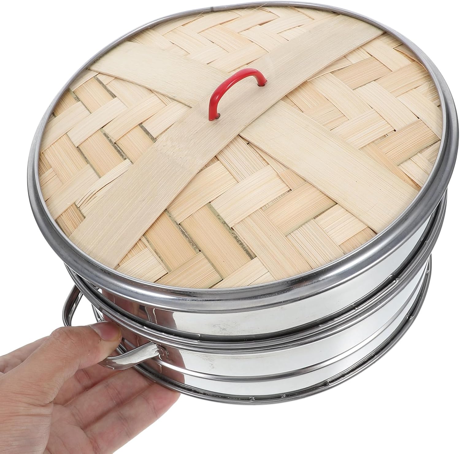 Multifunctional Stainless Steel Steamer with Lid Double-handled Basket for Dumplings Dim Sum and Vegetable Steaming Ergonomic Kitchen Gadget for Healthy Cooking image 2