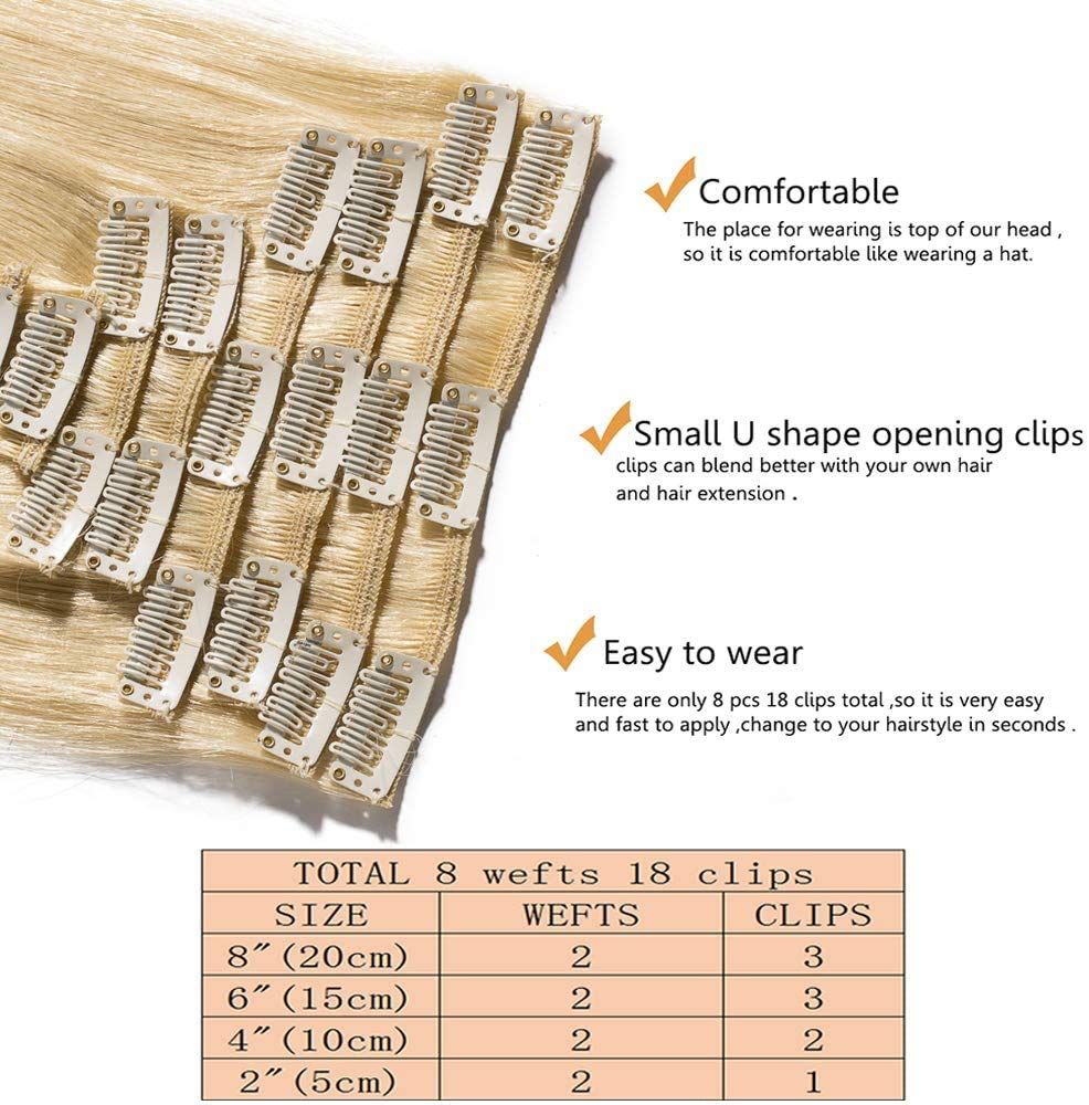20 inches SEGO One Piece Hair Extensions Clip in Human Hair [#1B Natural Black] Real Remy Hairpieces for Women 3/4 Full Head Straight Invisible (50g) — view 156