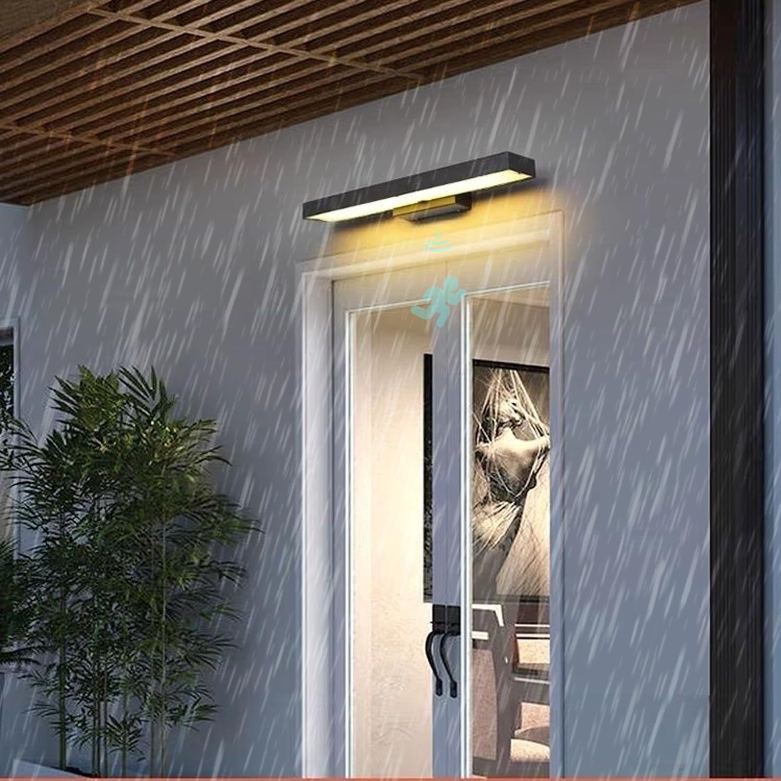 HELCEKOU LED Outdoor Wall Light with 120° Motion Detector Lamp Waterproof IP65 Modern Sconce 3000K/6000K Black Minimalist Rectangular for Villa Terraces Walkway