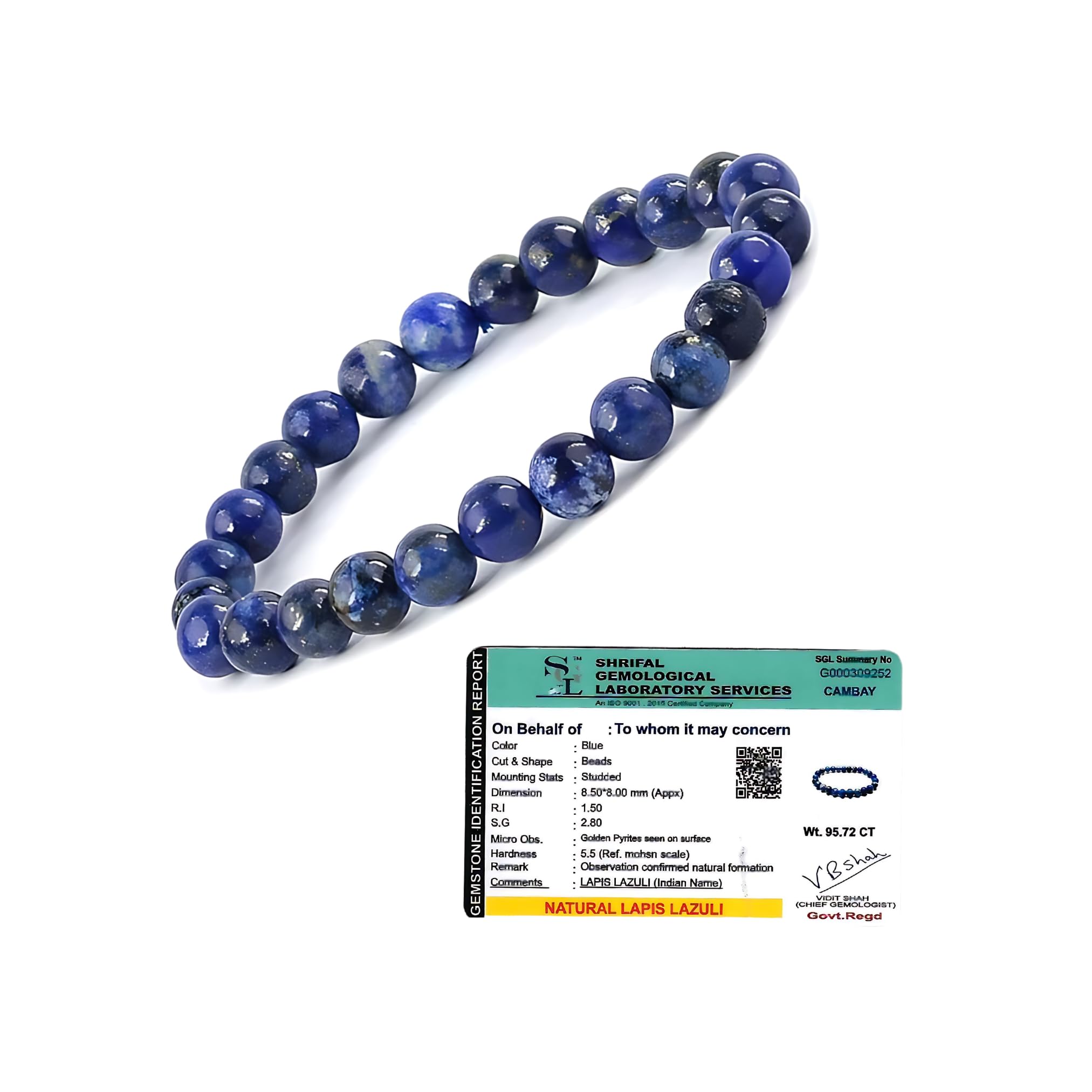Ikka Jewels Natural Lapis Lazuli Bracelet for Men & Women - Boosts Confidence & Creativity - Strengthens Planet Sun - Lab Certified 8mm Beads (B0DCGGM764) Amazon Price History, Amazon Price Tracker