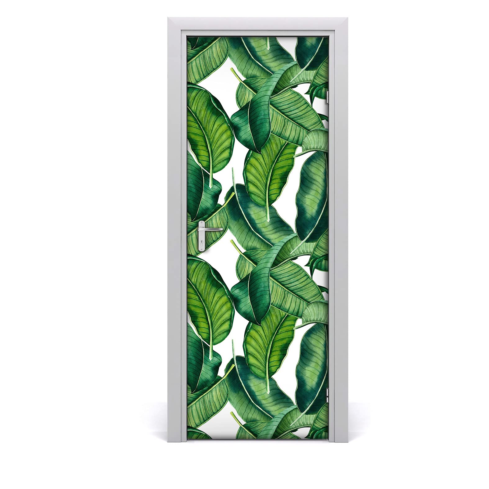 Vinilo para puerta de hojas botánicas 85x200 cm ideal para renovar el salón