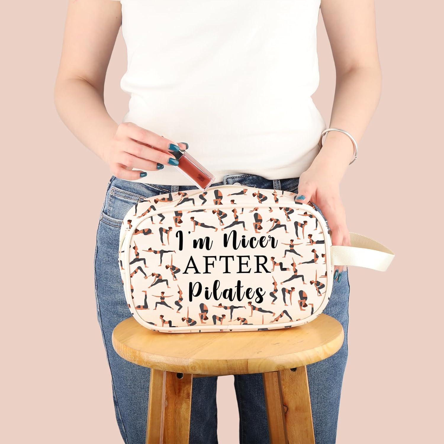 G2TUP Pilates Lover Gift If It's Easy It's Probably Not Pilates Makeup Bag Pilates Coach & Trainer Cosmetics Bag Pilates Instructor Zipper Pouch Travel Bag (Nicer After Pilates TM) - Image 7