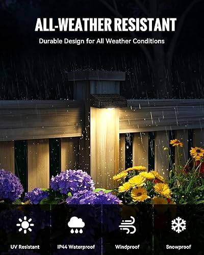 Miniatura 2 de Luces solares para valla al aire libre, 300045006000K, 3 modos, luces de valla alimentadas por energía solar para patio trasero exterior,