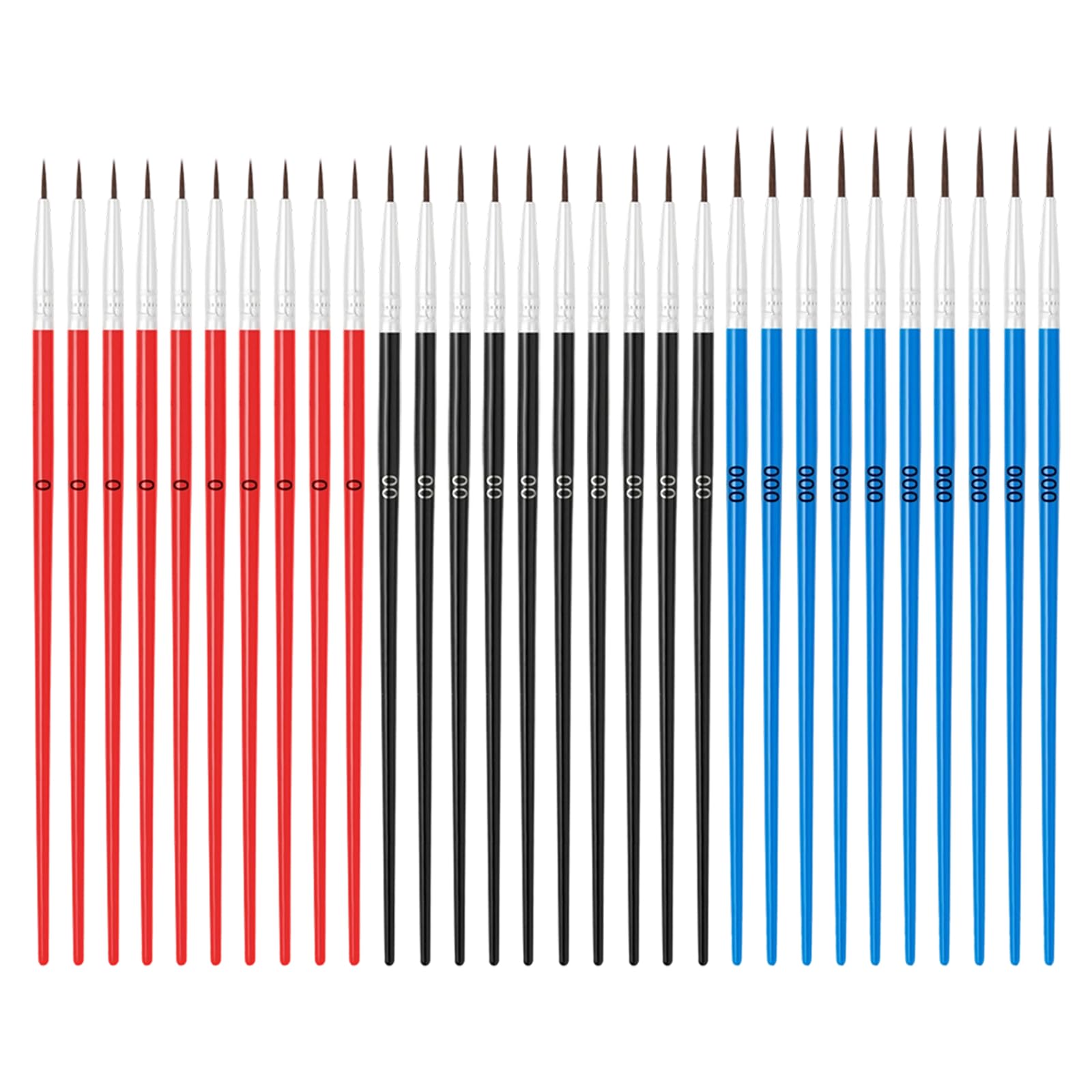 30Pcs Handle Painting Brushes Nylon Bristles Fine Tip Art Brushes Supplies for Detailed Work Kids Adults Use Painting Brush Pen