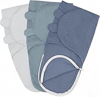 Vista 9 de Comfy Cubs - Manta para envolver fácilmente al recién nacido con cierre de cremallera, 3 unidades - 100% algodón, envoltura para bebé, pequeña