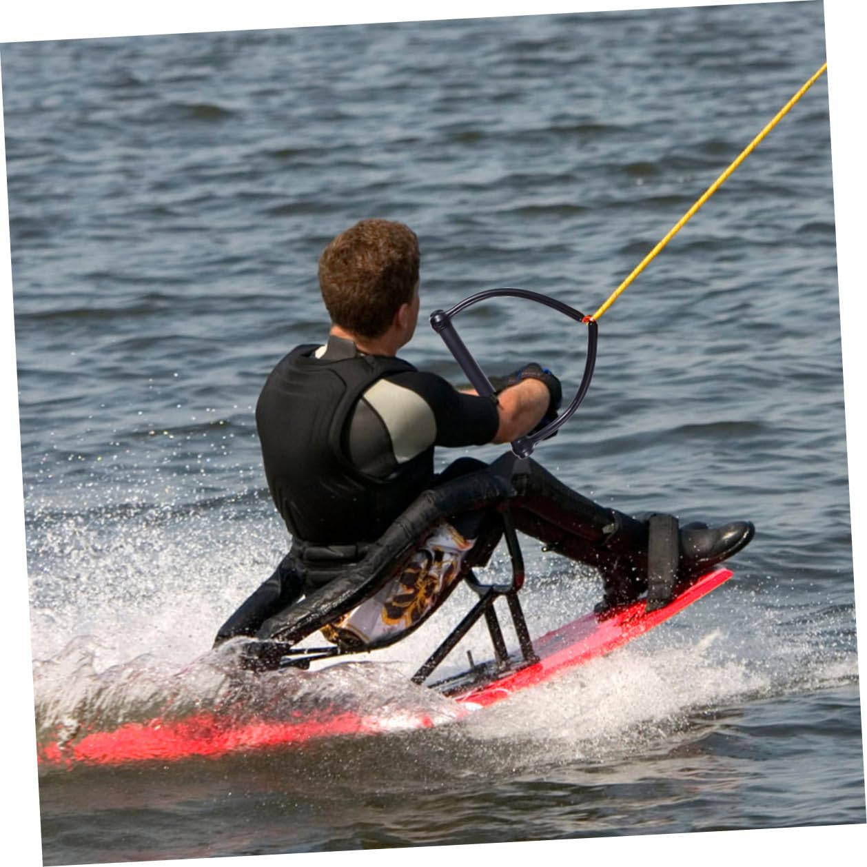 Cuerda de Esquí Acuático Negra Mango, Nailon Resistente a Rayos UV, 1 Sección, Ligera para Navegación y Esquí en Barco Color Aleatorio