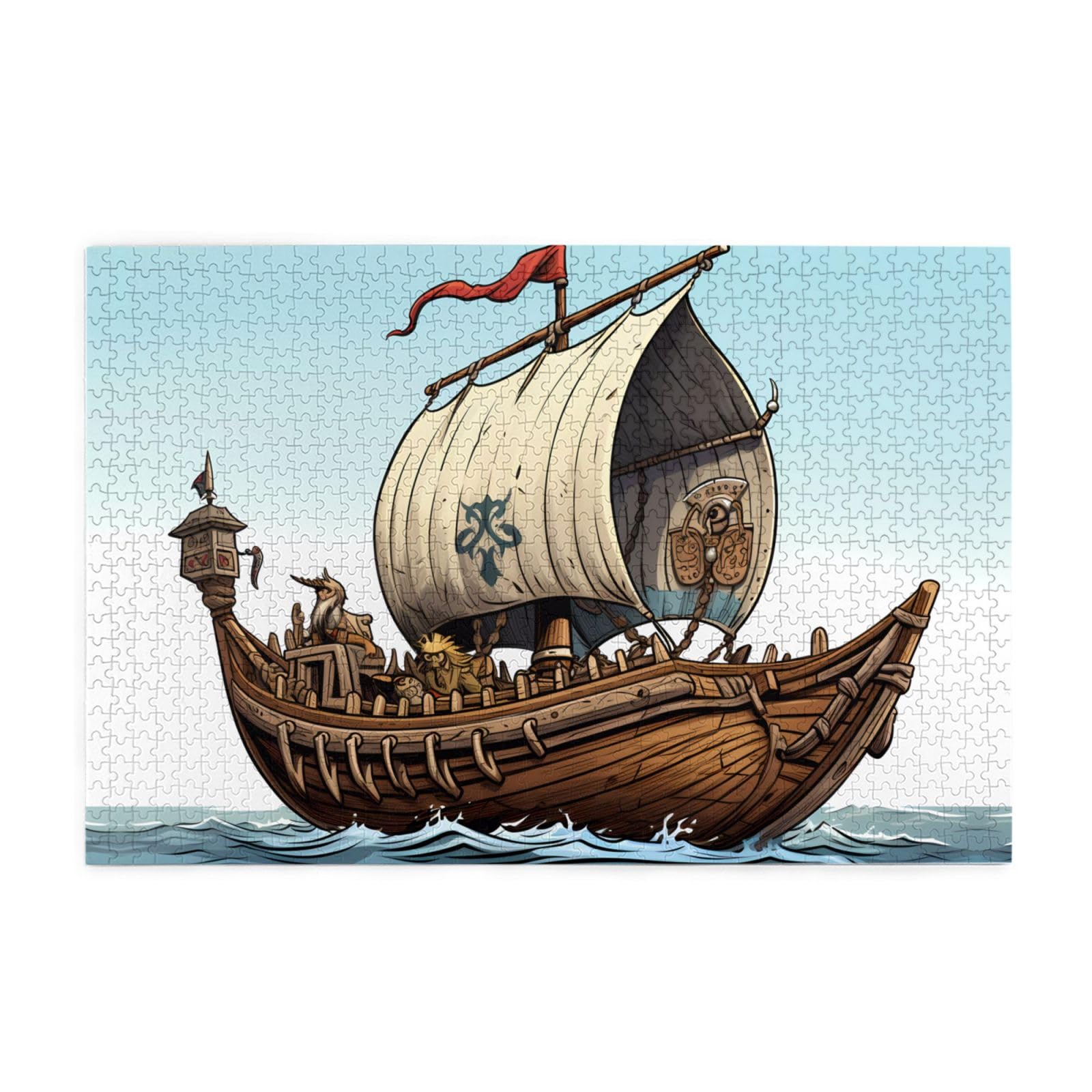 Amazon.com: Cartoon Old Viking Boat Jigsaw Puzzles1000 Piece