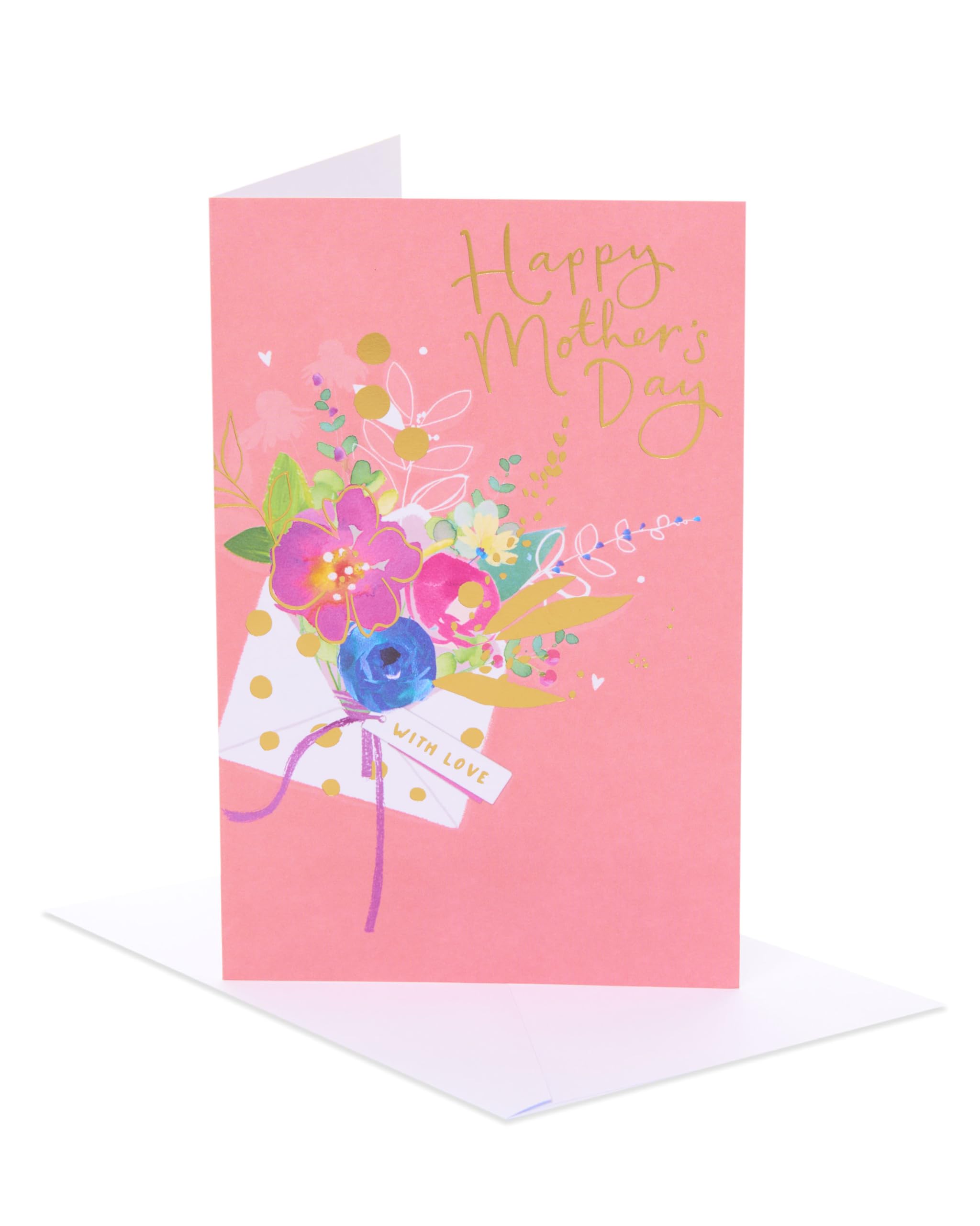 UK Greetings | Mother's Day Card | Card for Mum, Grandma, Wife | Her, Girls, Women | Bold Floral Bouquet Design | With Envelope | 13.7 x 21 cm