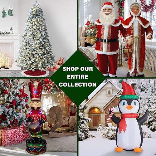 Miniatura 63 de Fraser Hill Farm - Árbol de Navidad, pino aterciopelado nevado, 10 pies LED doble multicolor y blanco cálido,Iluminación de cadena LED blanca