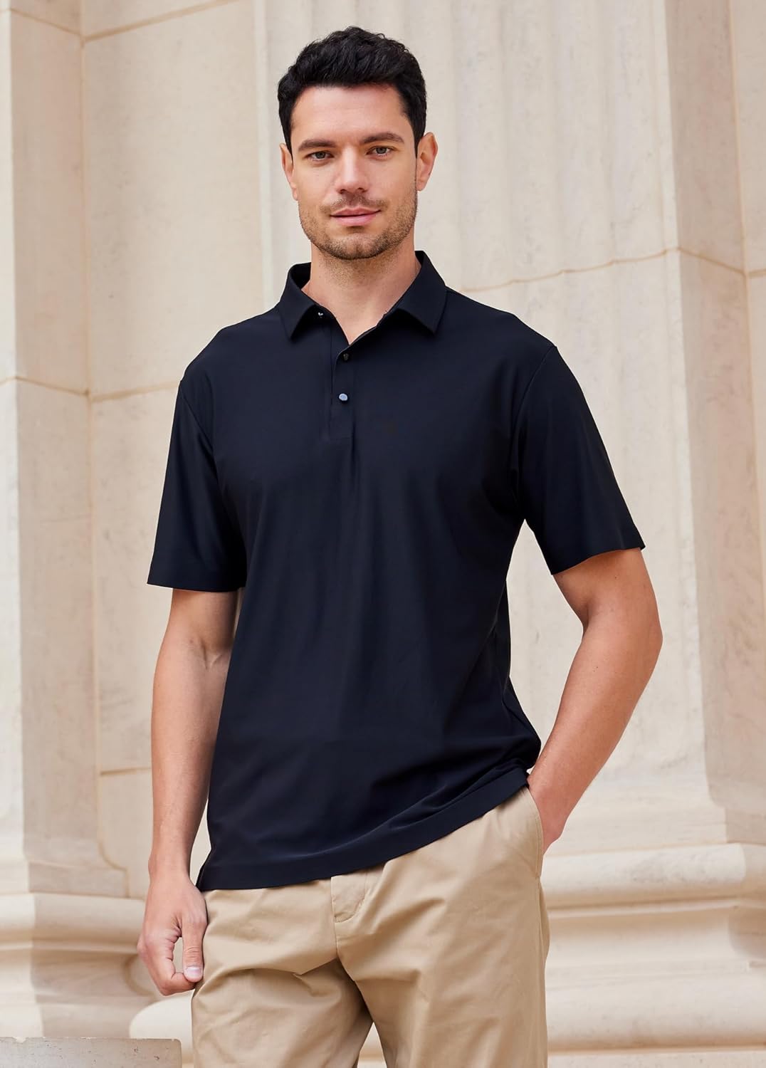 Alex Vando Mens Seamless Golf Shirt Moisture Wicking Quick-Dry Tailored Fit Polo Shirts - Image 2