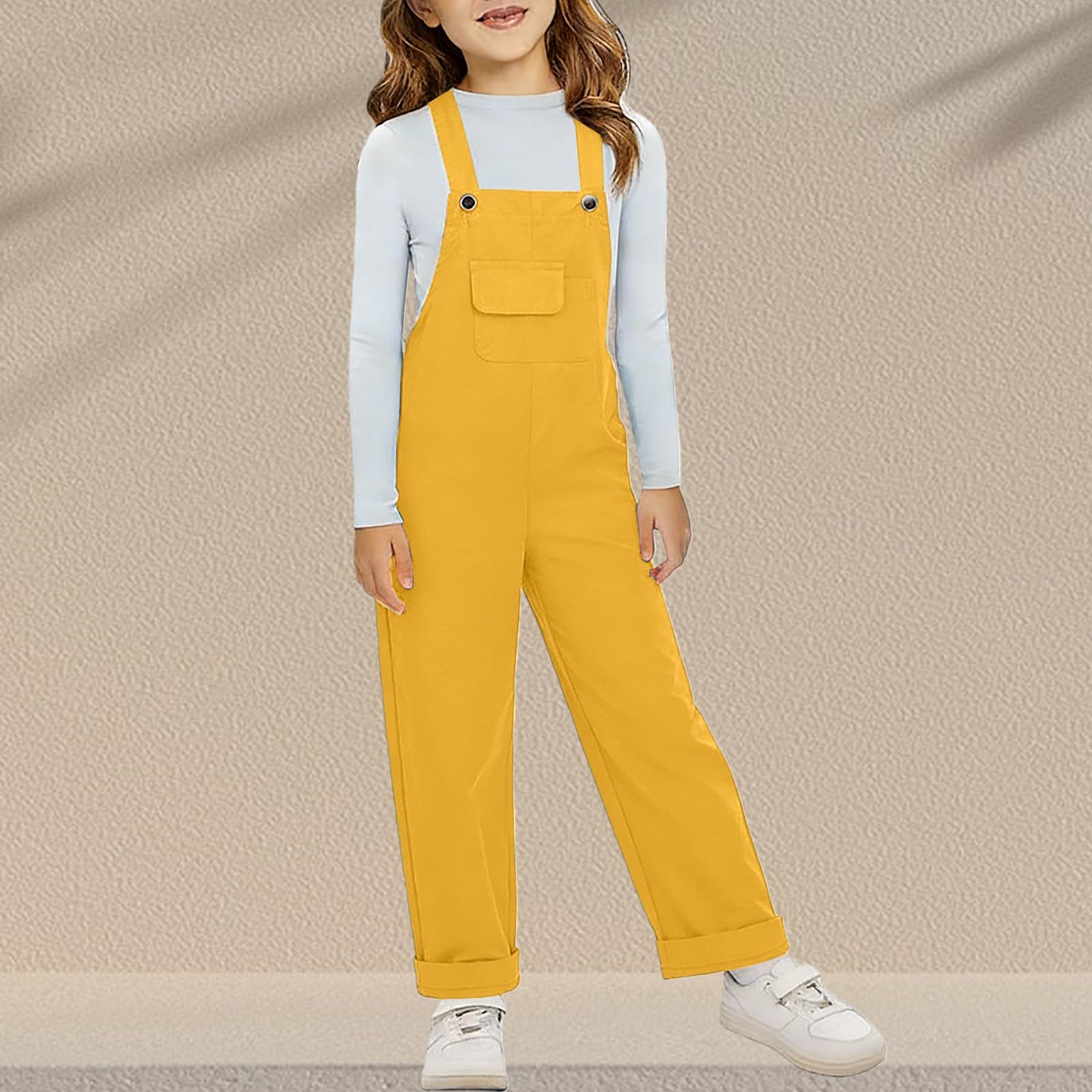 Salopette pour Enfants Garçons et Filles Coupe Droite Baggy à Bretelle Réglable Combinaisons d'Été Décontractées en Coton Style Preppy Mignon Romper - Dungarees Mignonne Ados - Denim Workwear