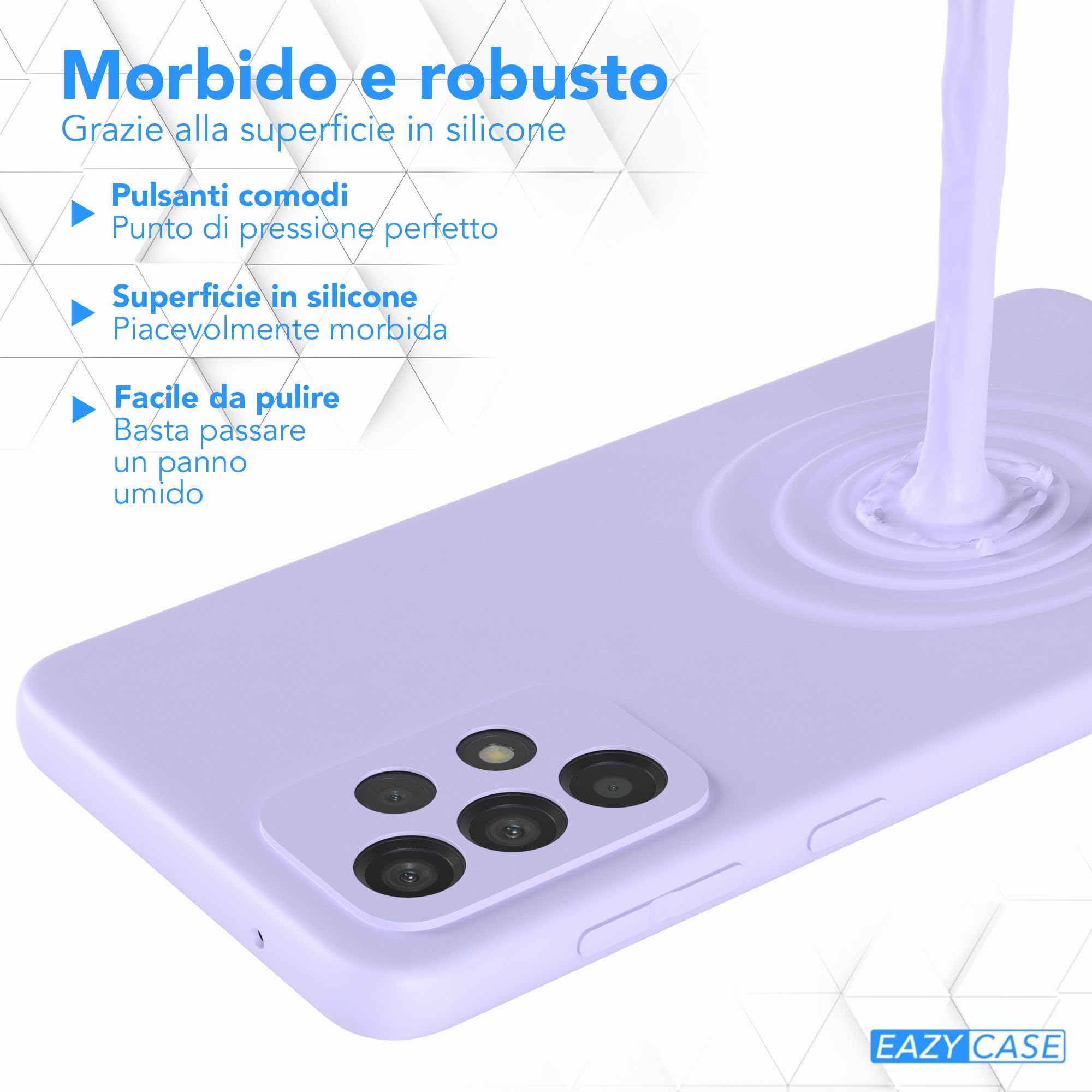 EAZY CASE - Custodia in silicone per Galaxy A33 5G Custodia morbida protettiva con protezione della fotocamera Protezione sottile Premium Cover TPU Telefono Bumper in Lavanda