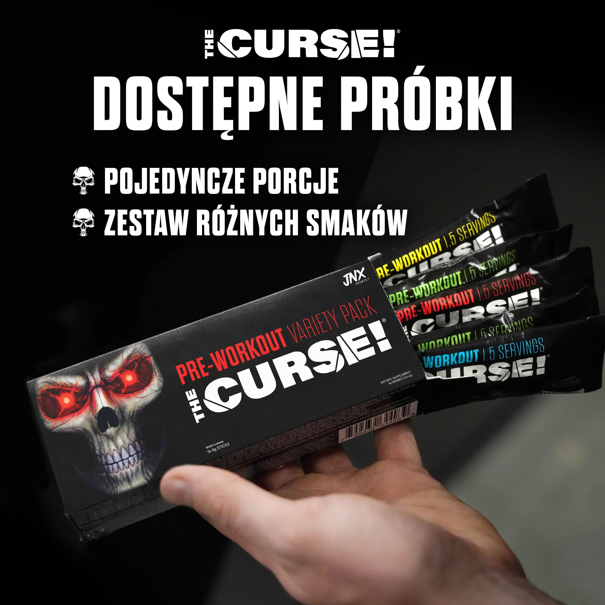 JNX Sports The Curse! Pre-Workout Powder with Caffeine, Beta-Alanine, Creatine & L-Citrulline, 50 Servings, Pre-Workout Supplement for Men & Women, Watermelon Flavour