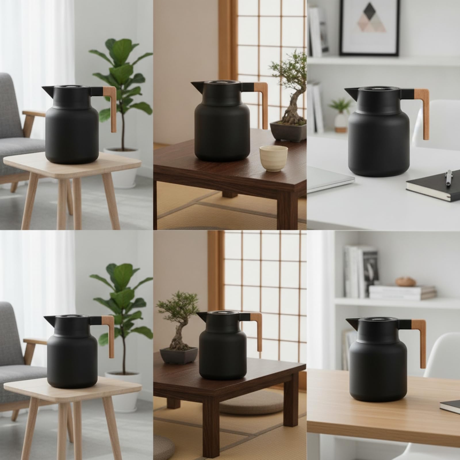 rockible Jarra Térmica Aislada Termo Cafetera Garrafa Interior y Exterior en Acero Inoxidable 304 con Tapa Sellada y Asa Ergonómica Apta para Oficina Hogar Reuniones Cafetería 1.6L, Array, Rosa