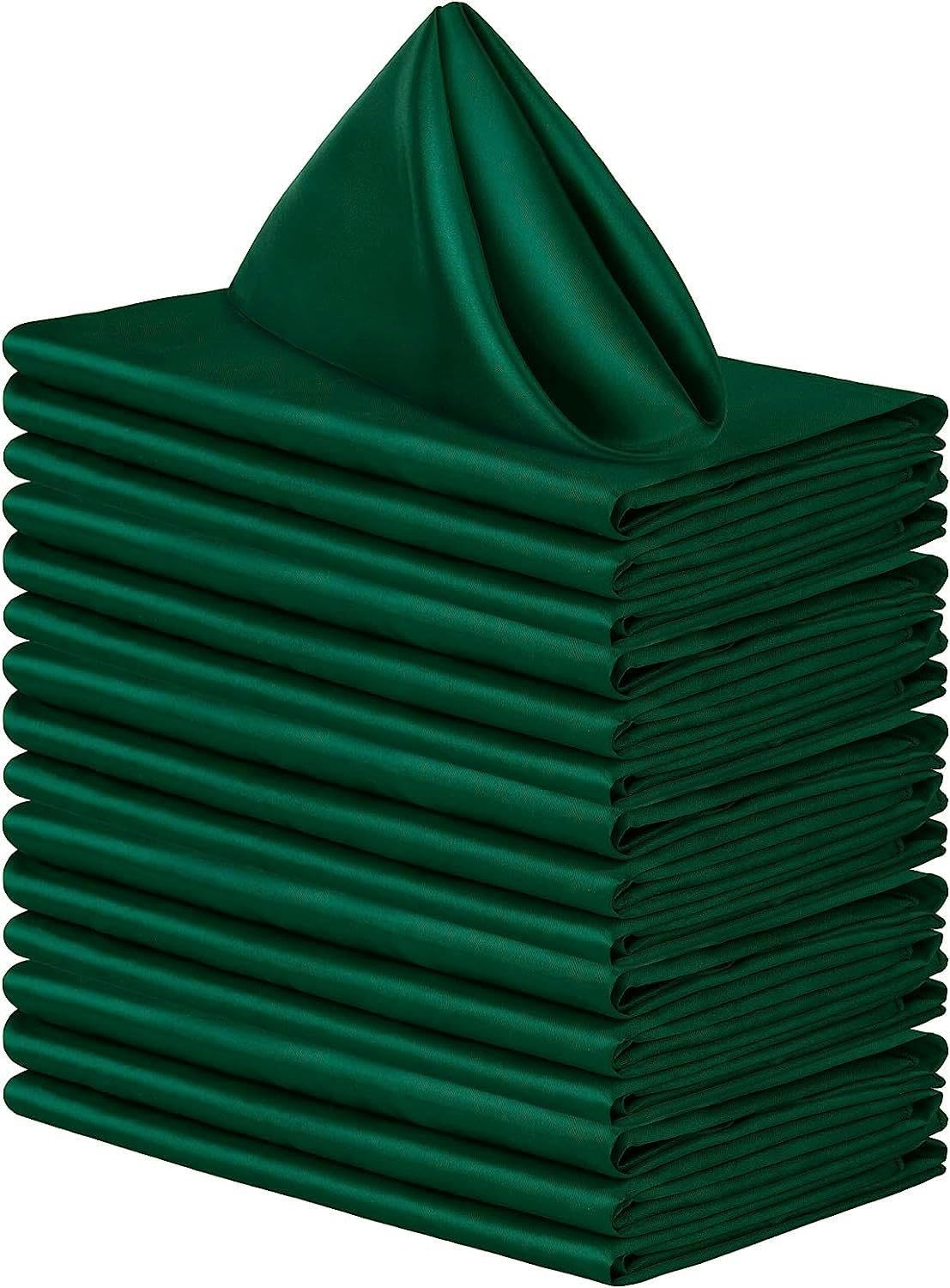 50 * 50 CM 50 pz Verde Scuro Quadrato Tovaglioli di Stoffa di Raso Tovaglioli di Stoffa Riutilizzabili per La Cerimonia Nuziale Complementi Arredo Casa Tovaglioli di Stoffa