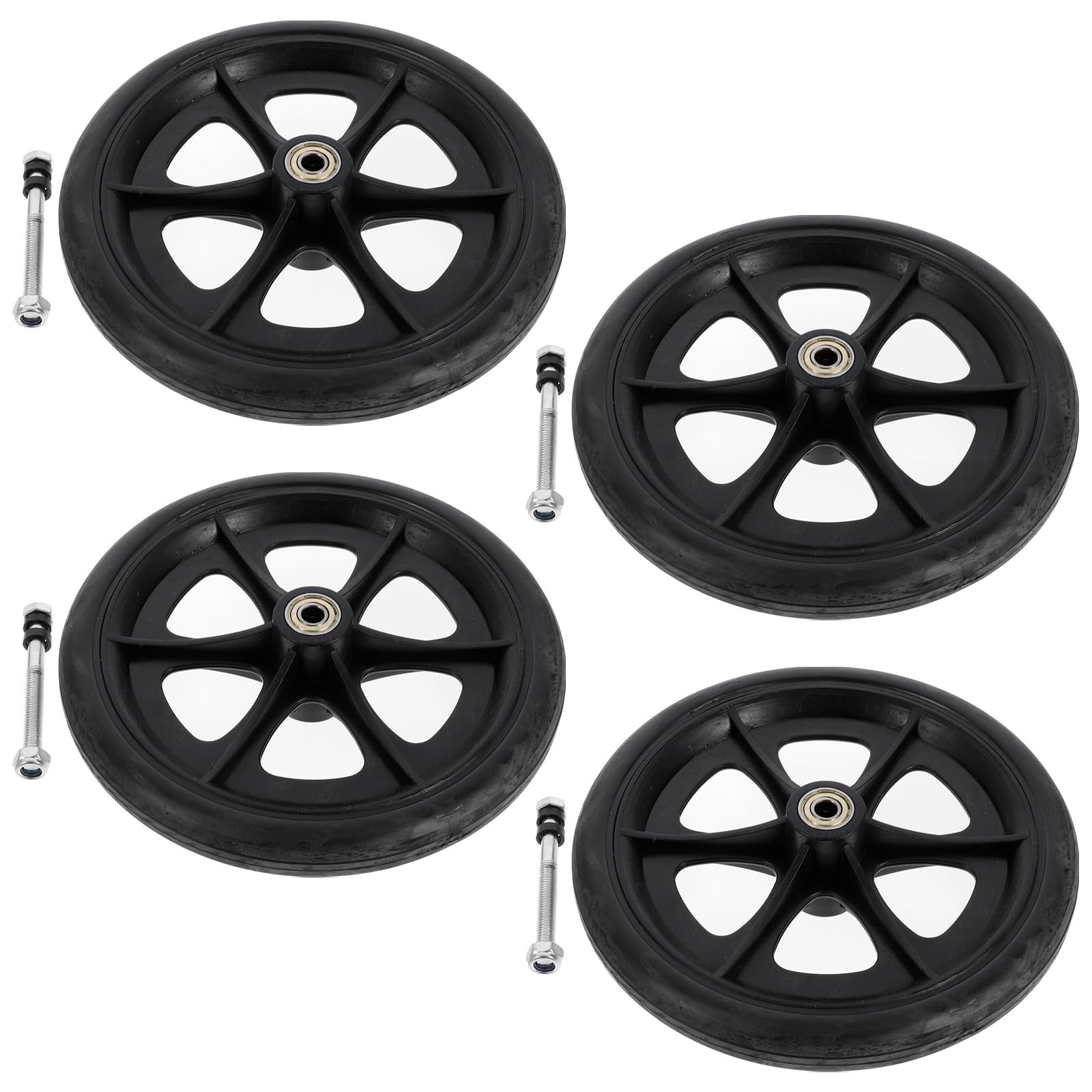 Anneome Ruedas Delanteras de Repuesto para Silla de Ruedas Material Abs y Acero, Carga Resistente y Rodadura Suave, Ideales para Uso Interior y Exterior