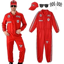 Racing Driver Costume Men Race Car Driver Suit Jumpsuit Halloween Outfit