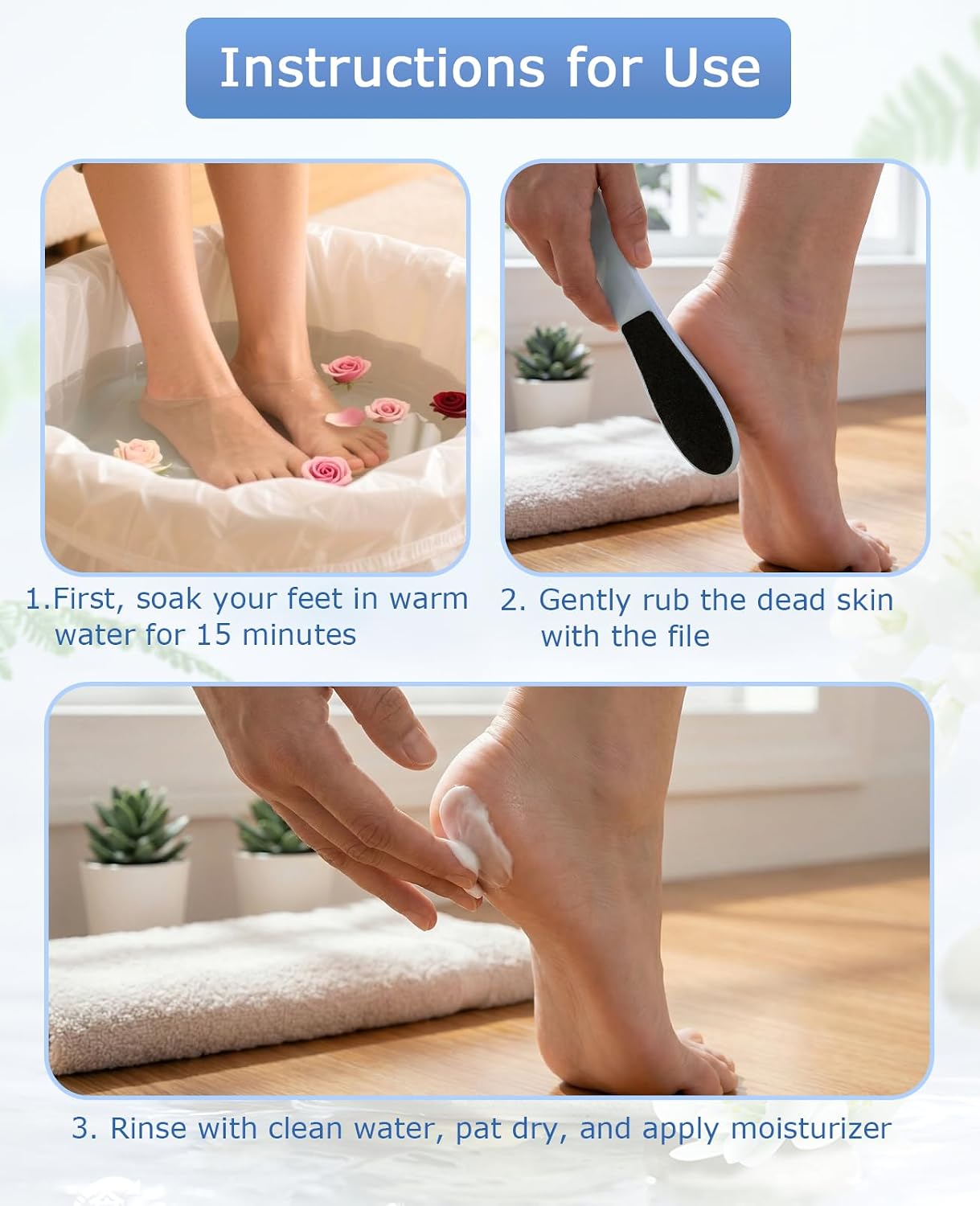 15 Pack Foot File Callus Remover, Double Side Heel Scraper for Cracked Heels, Pedicure Rasp Tools for Dead Skin