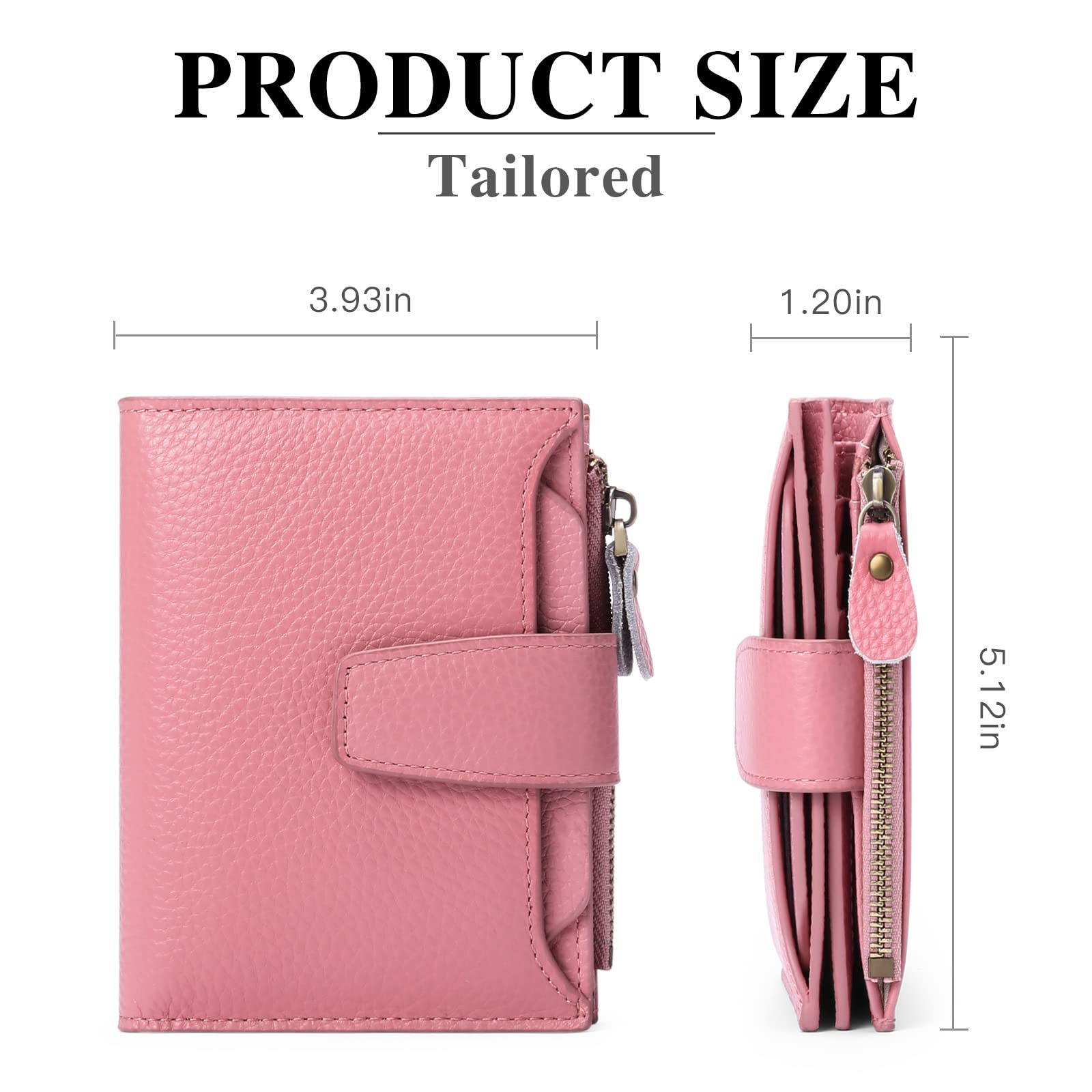 SENDEFN Portafoglio Donna in Pelle Vera Piccolo Portamonete Cute con Cerniera 14 Carte con Tanti Scomparti
