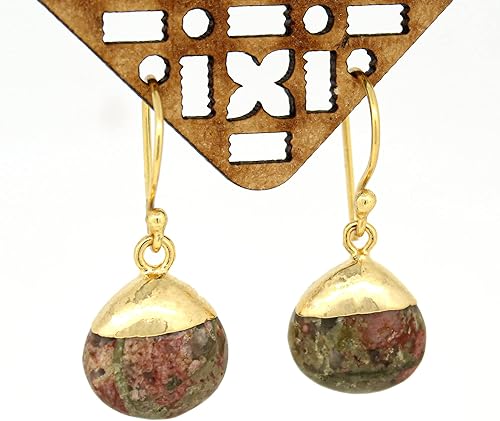 Miniatura 28 de Gempires - Pendiente de gancho de pera natural, pendiente de meditación, joyería hecha a mano, regalo para ella