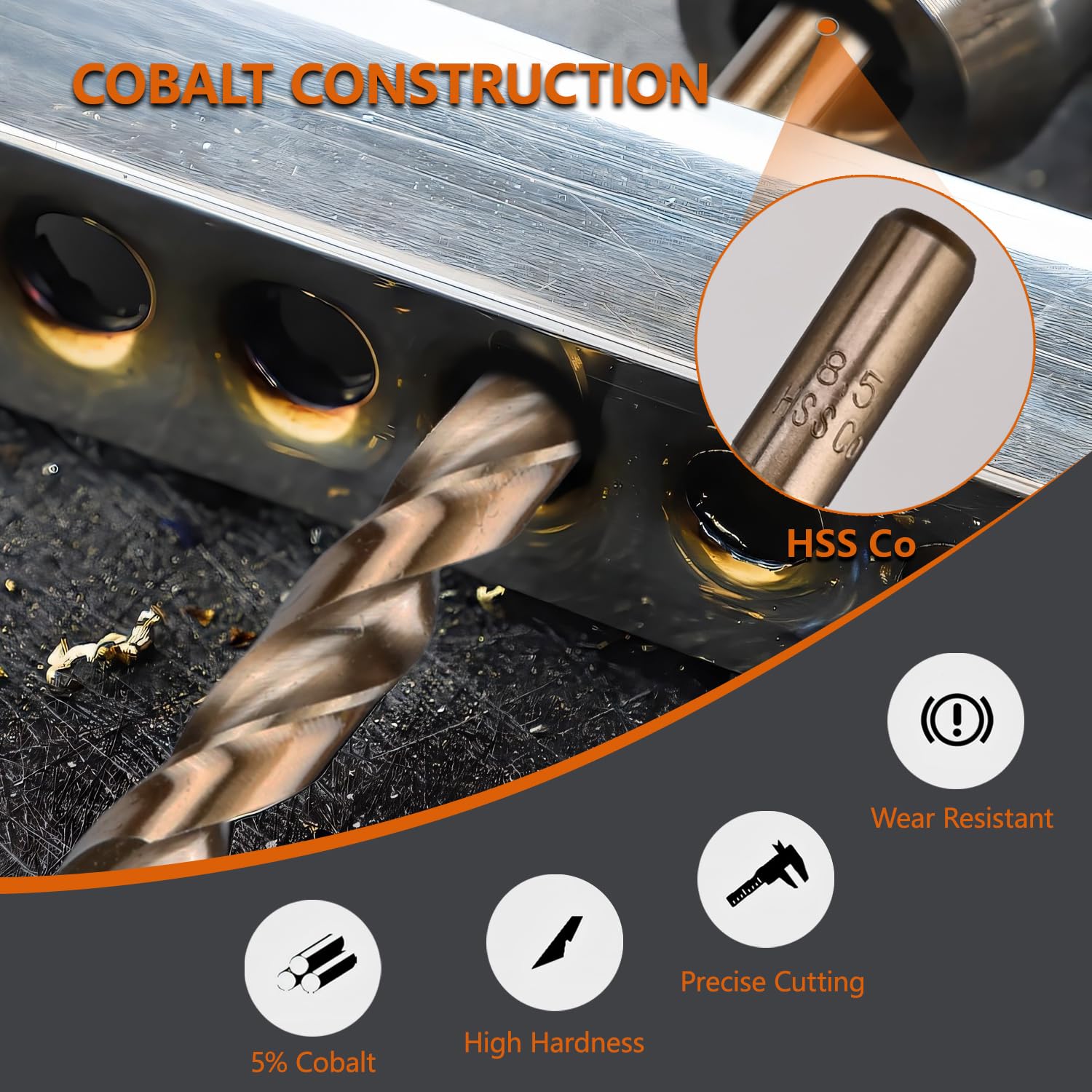 M35 Cobalt Drill Bit Set - Stainless Steel -3
