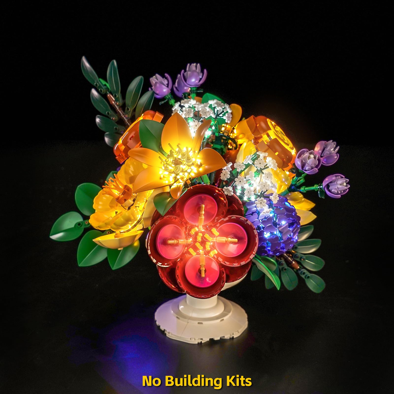 Zestaw oświetleniowy kompatybilny z Lego 10345 Flower Arrangement Botanical Collection Set (nie jest to model), zestaw oświetleniowy LED kompatybilny z aranżacją kwiatów 10345, kreatywna zabawka