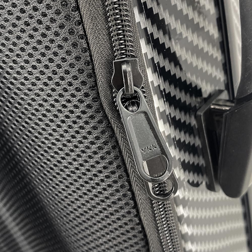 Violín ligero compuesto de fibra de carbono profesional de tamaño completo 4/4, funda rígida con correas de hombro estilo mochila, higrómetro (negro)