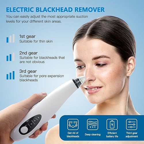 Miniatura 5 de Aspiradora eliminadora de puntos negros, aspiradora eléctrica de poros, herramienta de extracción de cabeza negra, limpiador de poros para hombres y