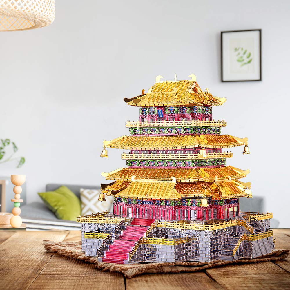 Amazon.co.jp: Piececool(ピースクール) 立体パズル 鹳雀楼 メタリック