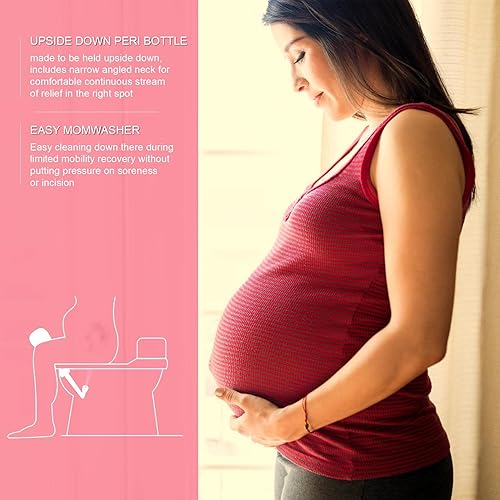 Miniatura 7 de Paquete de 2 bidés portátiles 2 en 1 para riego perineal vaginal 2 en 1 + tubo de bidé de bolsillo, bidé de viaje con tapa impermeable, botella peri