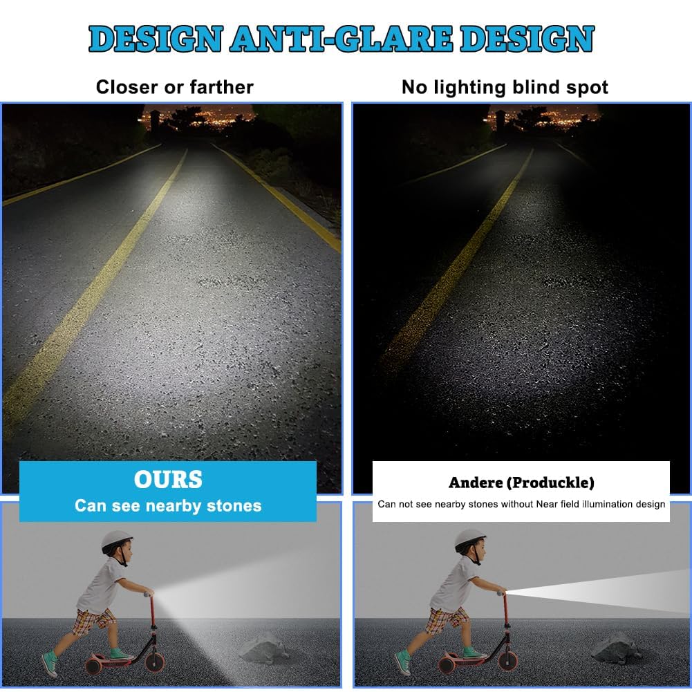 2 Pezzi Luce per Scooter per Bambini, IPX5 Impermeabile, Luce LED per Zaino, Luce per Passeggino, Luce LED per Monopattino per Bambini, Luce di Avvertimento LED con 3 Modalità di