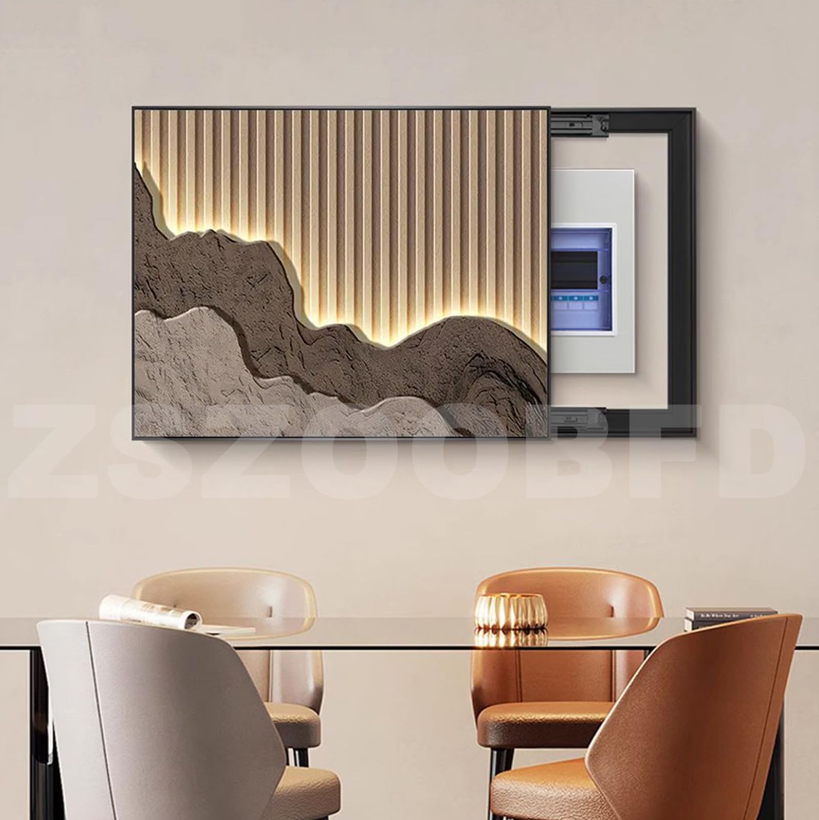 Sicherungskasten Abdeckung für Wandmontage, kreatives Flip-Cover zur Verkleidung von Stromverteilern, dekoratives Bild für Büro, Esszimmer und Heimdekoration, 45x35cm