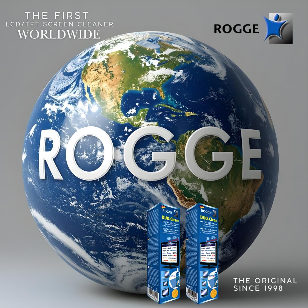 ROGGE DUO-Clean Original. LCD, TFT, LED TV Touch Screen + Plasma Cleaner incl. Microfiber Wipes 38x40cm.The Original since 1998.