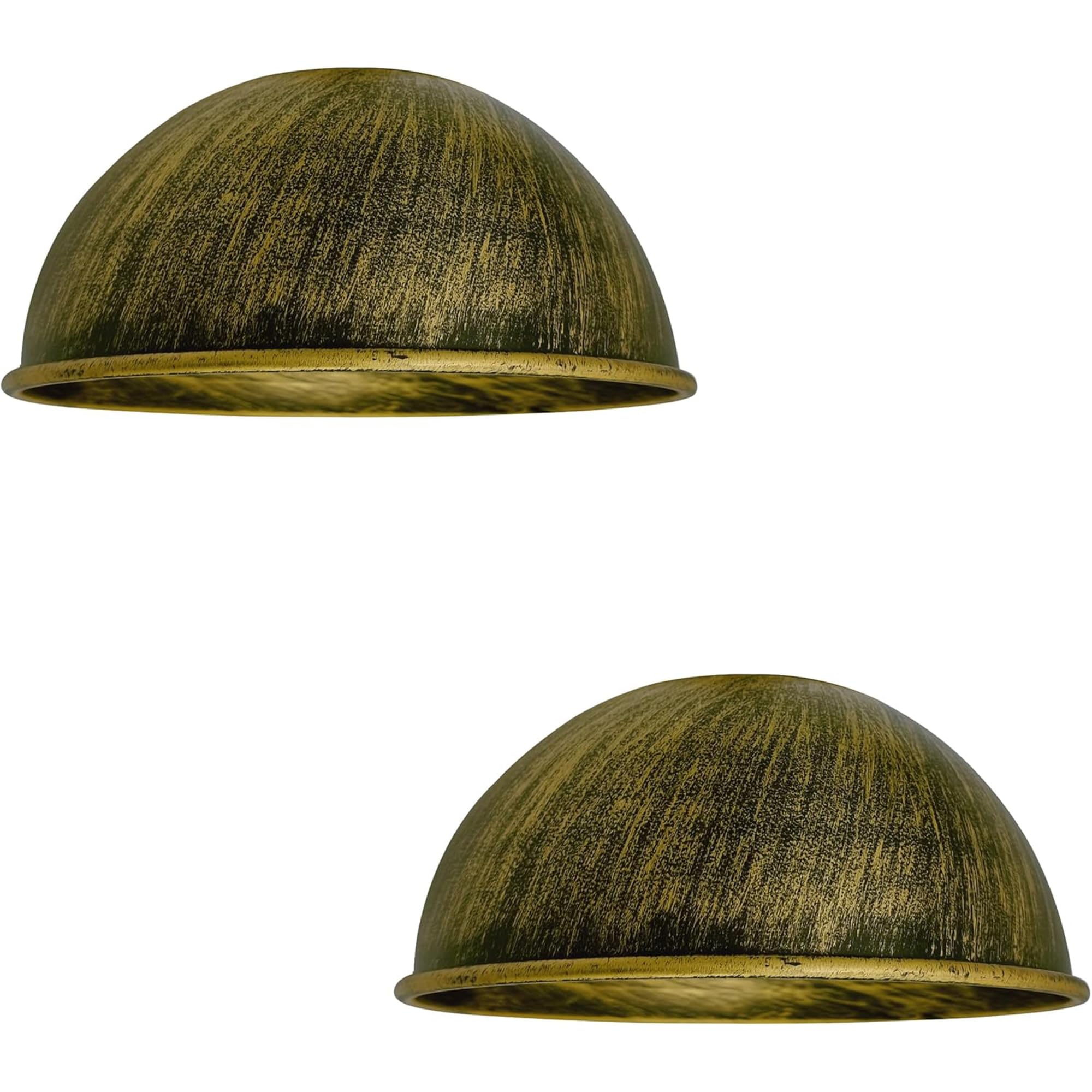 LEDSone 2 Pack of Industrial Dome Pendant- 21cm Lamp Shade Metal Ceiling Light Shade Easy Fit for Kitchen, Living Room, Dining Room, Hallway, Restaurant and Café