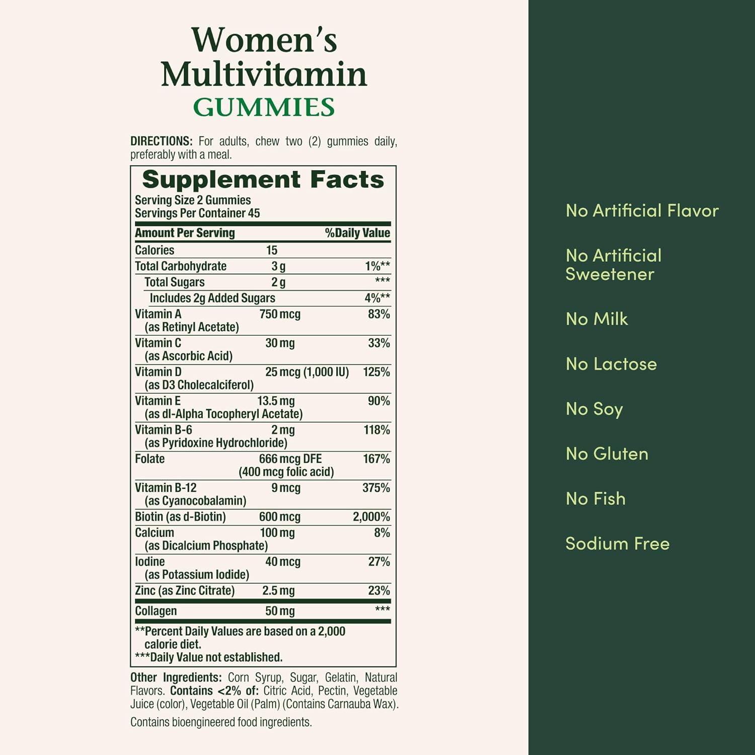 Nature's Bounty Women Multivitamin Gummies, Vitamin Supplements for Adults, General Health, Supports Immune and Bone Health, Mixed Berry and Raspberry Flavored, 90 Gummies - Image 6