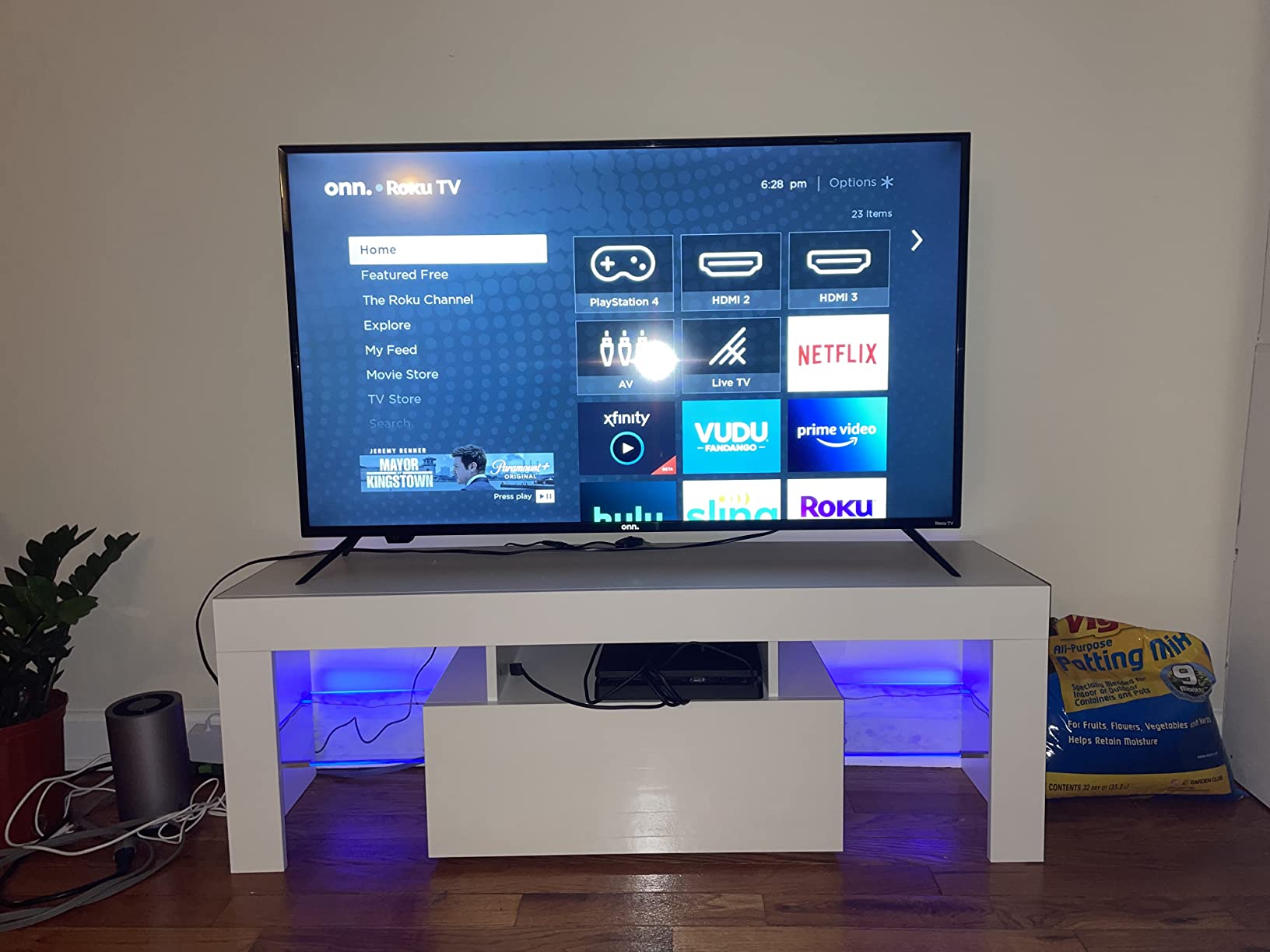 32/mo Finance AUXSOUL High Glossy TV Stand with RGB LED Light 63