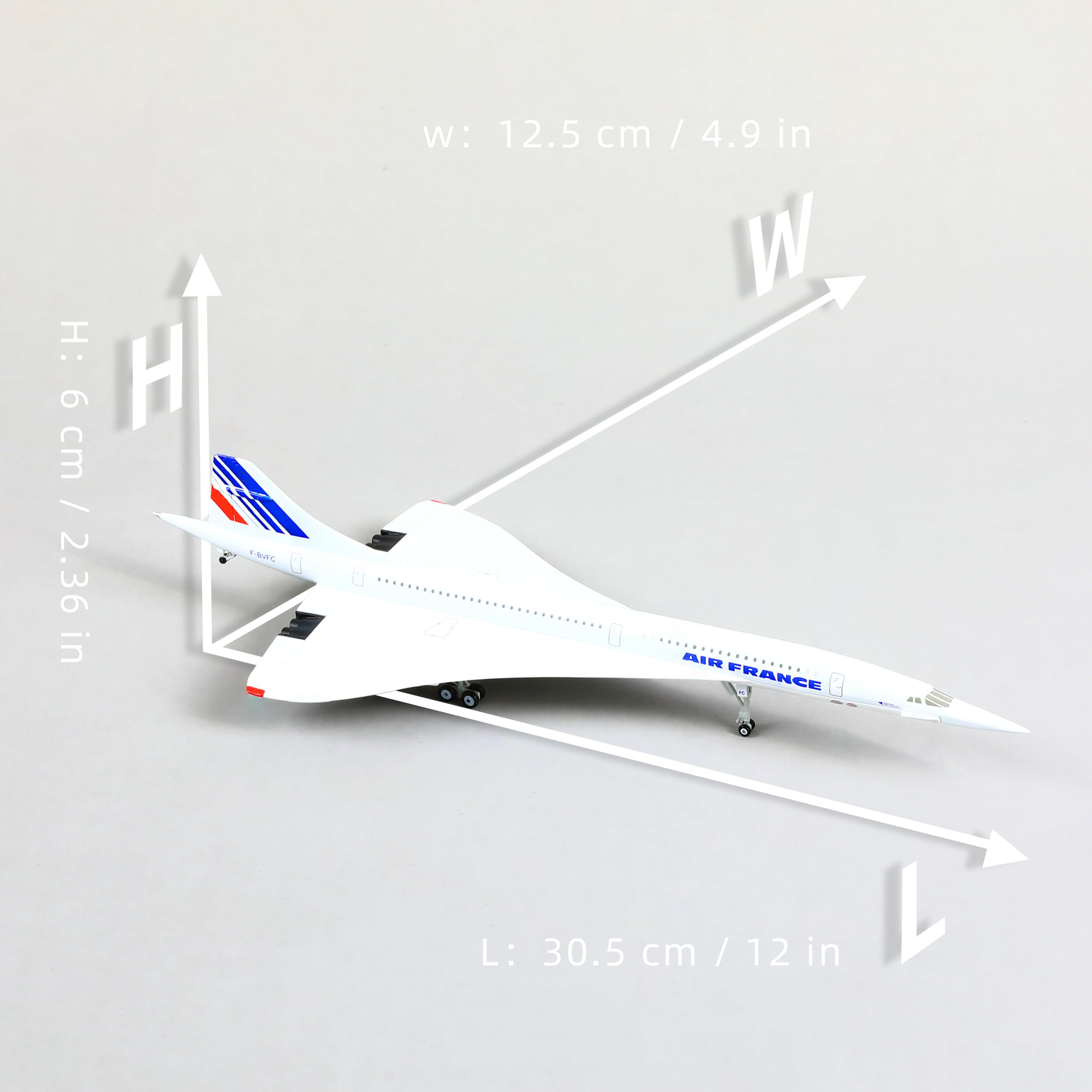 QIYUMOKE 1:200 Scale Die-cast Metal Concorde Airplane - Air France Edition, 07.air France 1/200, 1/200 - Image 2