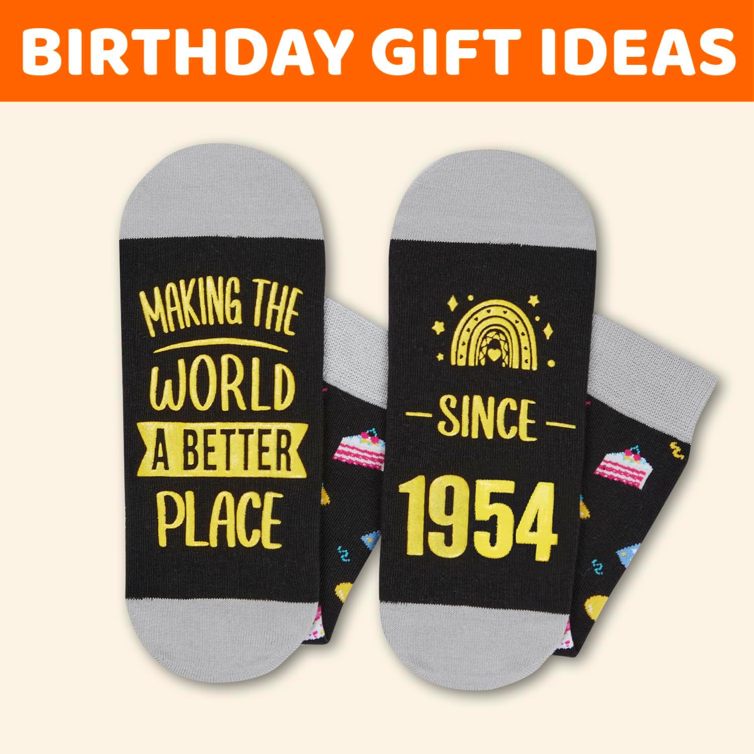 HAPPYPOP Birthday Gifts for Men Women - 67 62 71 72 77 81 91 1001Socks with Greeting Card - Image 5
