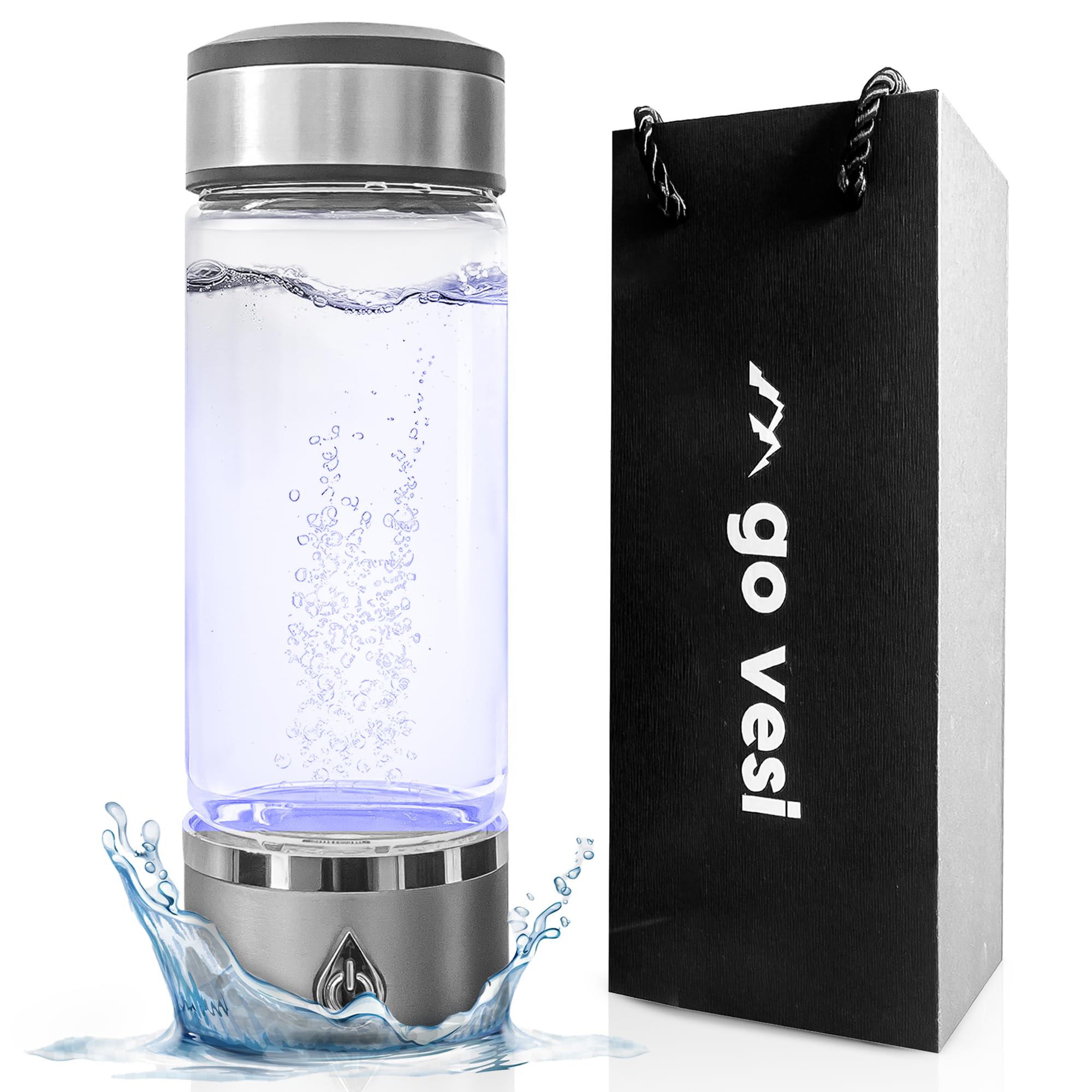 Hydrogen Water Bottle 420ml - Hydrogen Water - Hydrogen Water Bottle Generator - Hydrogen Water Bottle SPE/PEM - Hydrogen Water Machine - Glass Water Bottle - Water Purifier Machine - Hydrogen Bottle