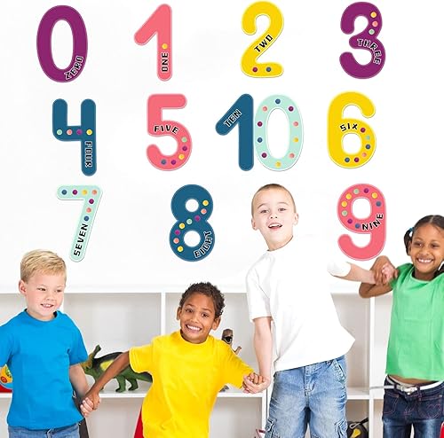 Miniatura 4 de Qyeahkj Tablón de anuncios de números gigantes, cálidos, bohemios, para aprendizaje educativo, carteles de matemáticas para niños pequeños, póster