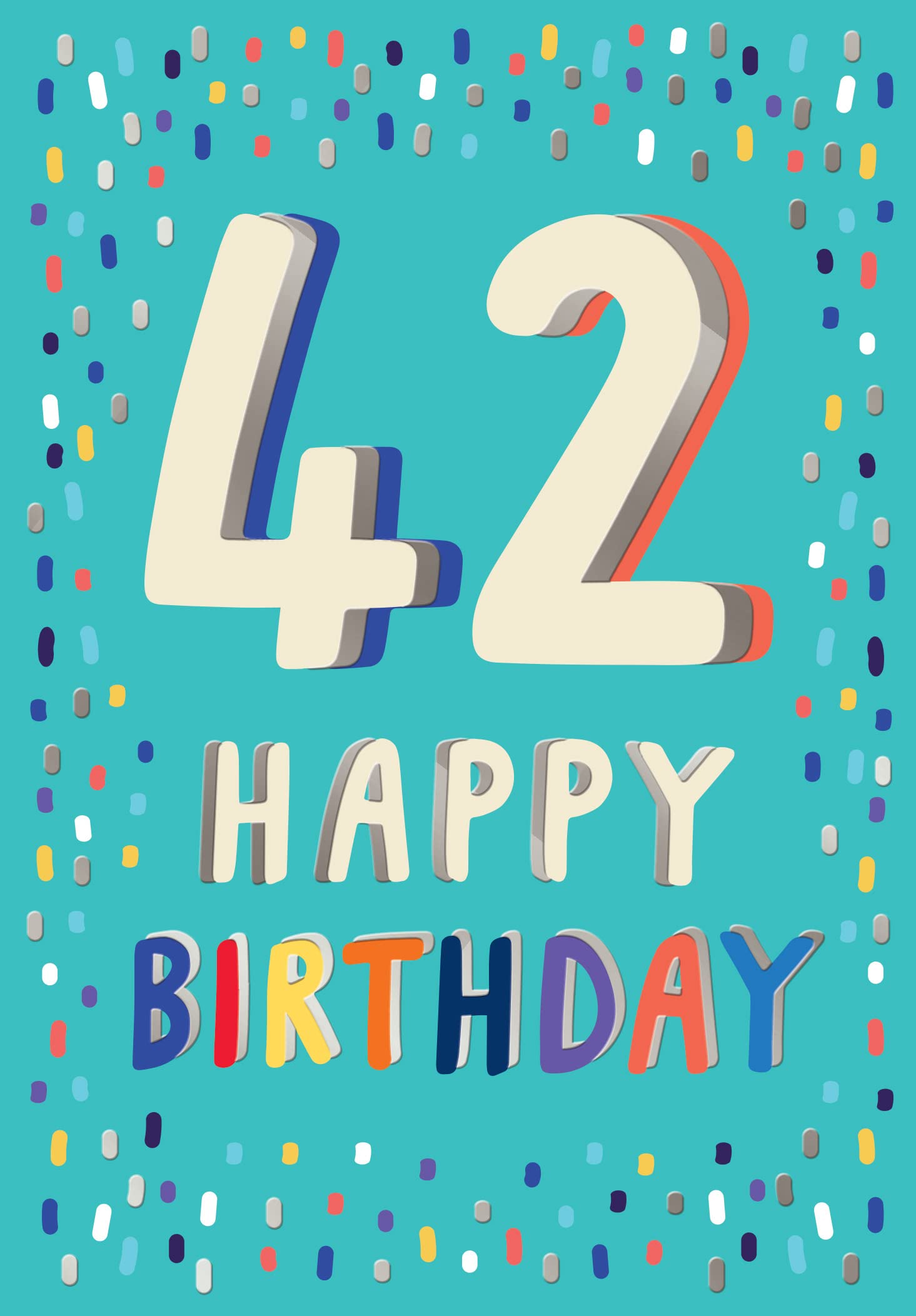 Piccadilly Greetings 42nd Birthday Milestone Birthday Card Age 42, Approx. 7 x 5 inches