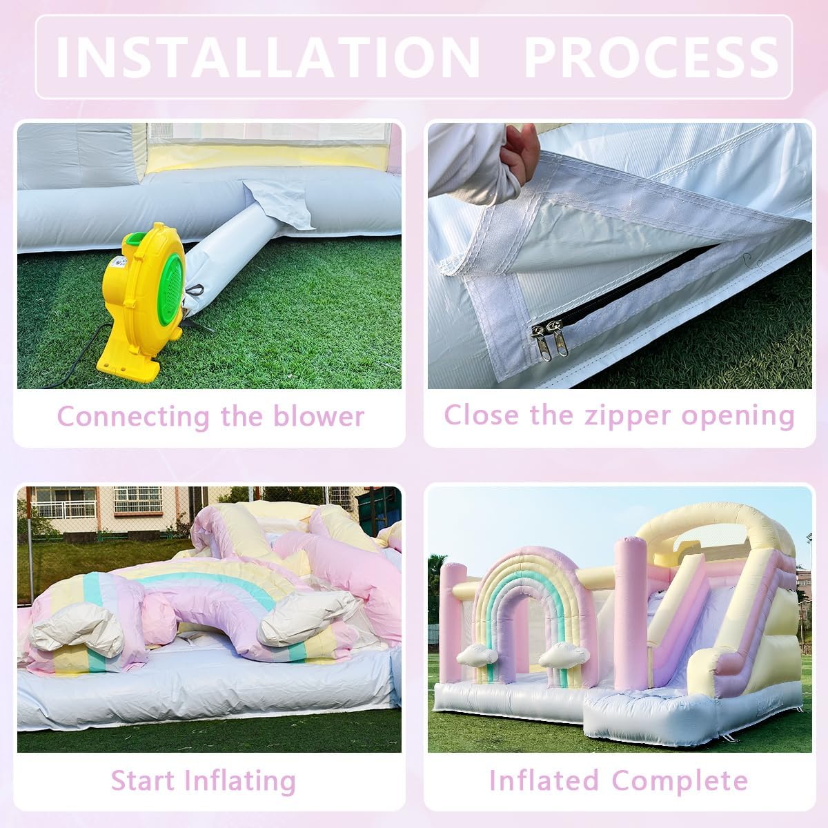 14FT Bounce House - Large Commercial Inflatable Bounce House for Adults Kids,PVC Bouncy Castle with Widened Slide for Parties Wedding Backyard 14.1x11.5x10ft