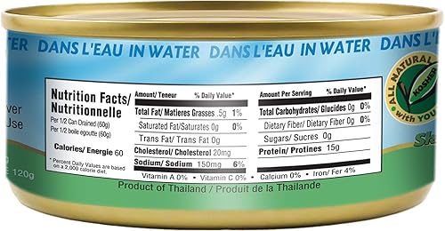 Miniatura 2 de Gefen Chunk Light Atún en agua 6oz (paquete de 6), bajo en grasa, Kosher para Pascua