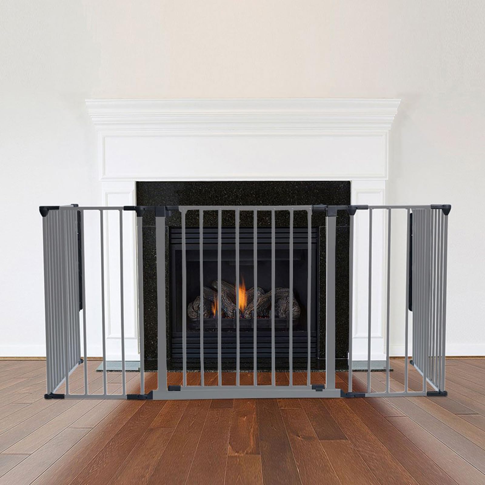 Safetots - Fire Guard - Multi Panel Fire Surround - Grey - 70cm Tall