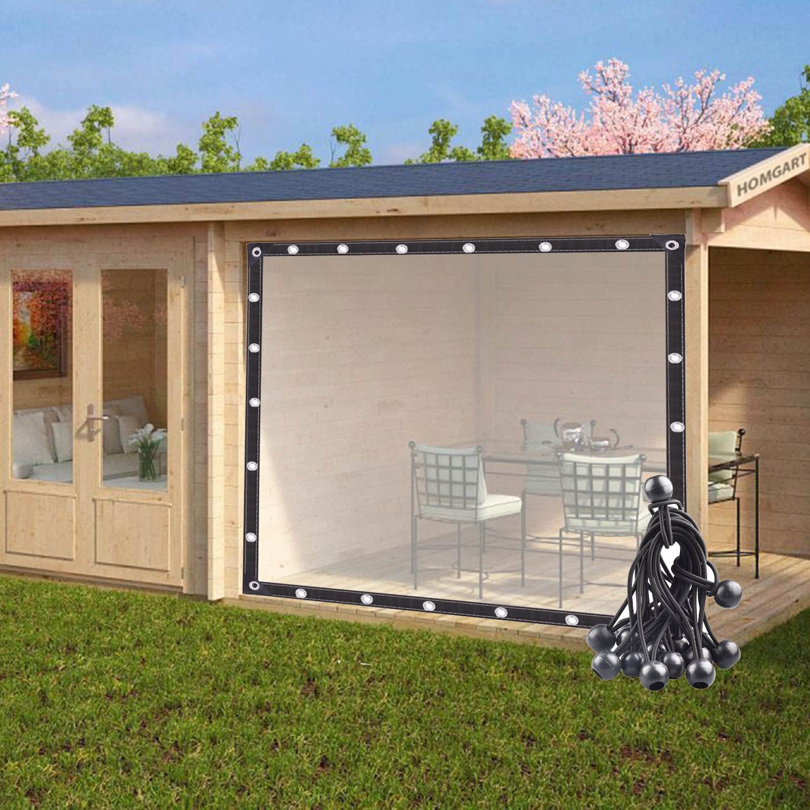 Bâche en plastique transparent haut de gamme pour fermeture de pergola étanche
