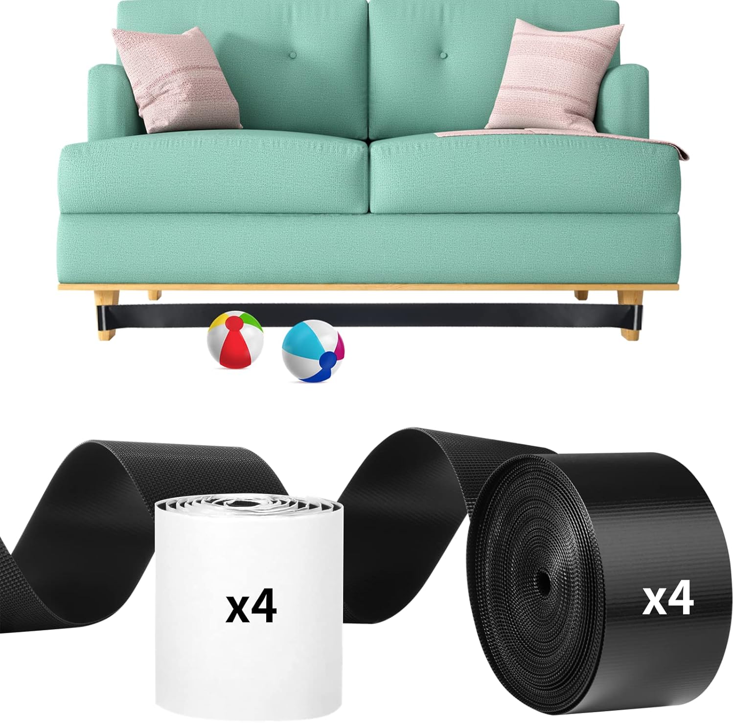 Homaisson Toy Blocker for Under Couch, 4 Packs 78.8 Feet