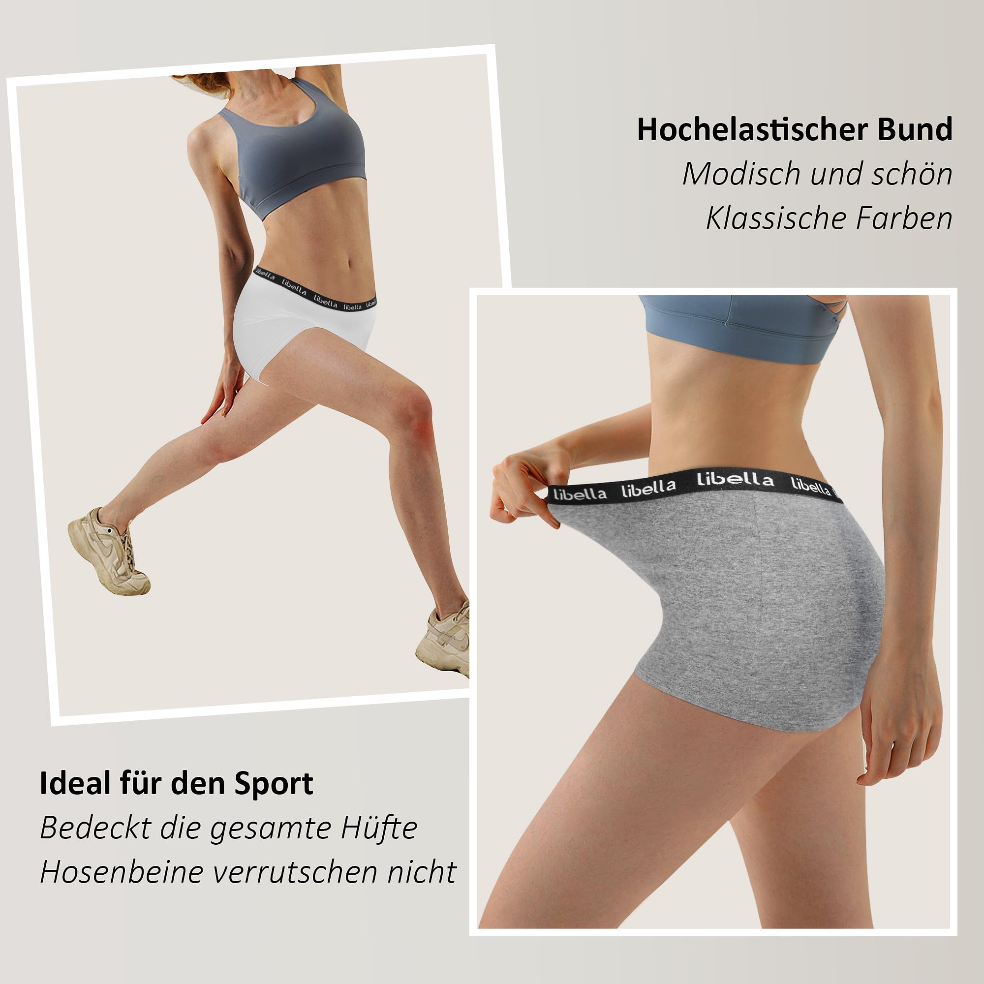 Boxer Coton Culotte Femme Respirant Caleçons sous-vêtements Femme Hotpants Pantys Shorty Shorts 6er Pack 3429