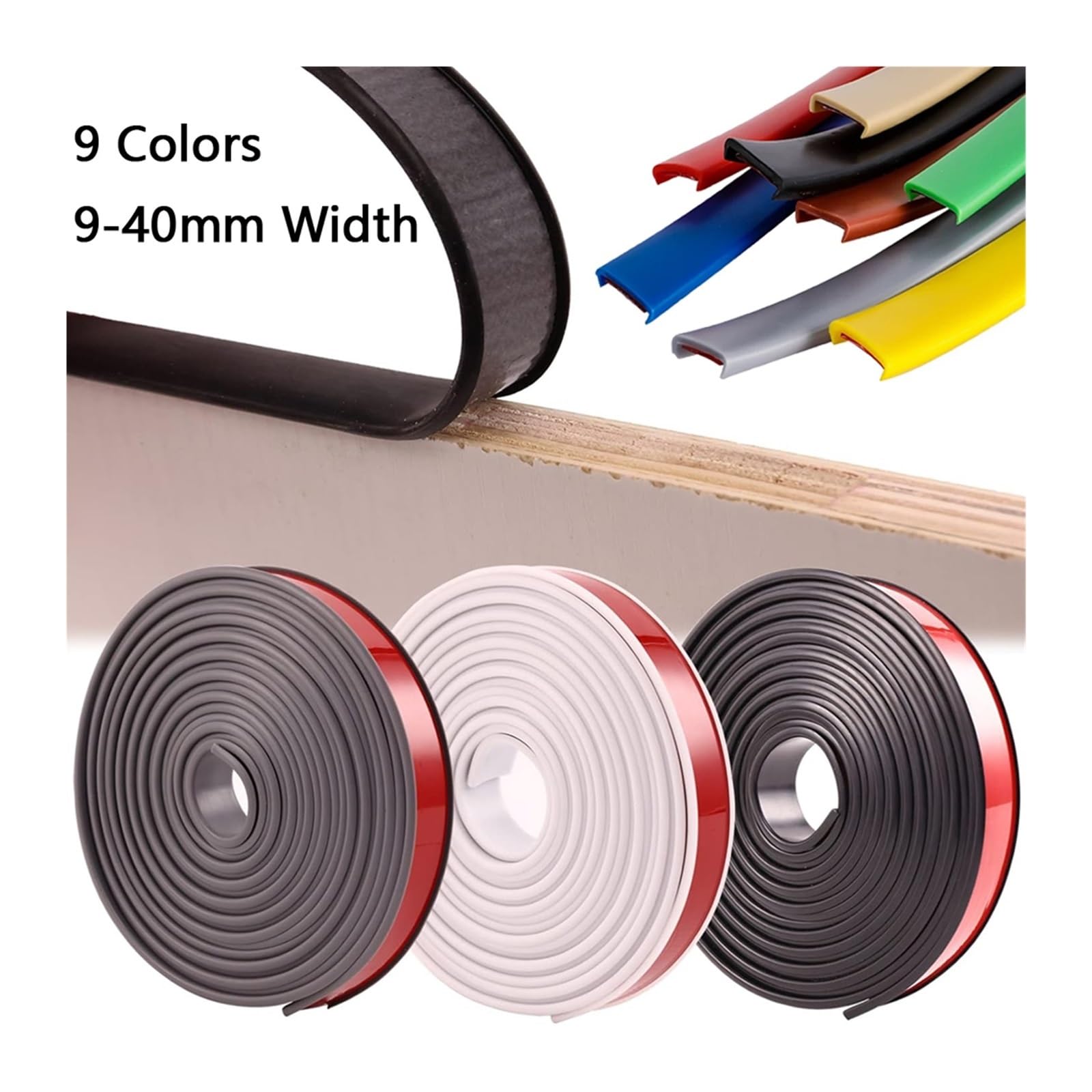 Muebles Protectores de Borde Protector de bordes autoadhesivo en forma U 5M for muebles, chapa TPE Flexible, protectores seguridad for esquinas, gabinete